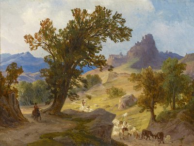 Shepherds below Cervara in Latium by August Ahlborn